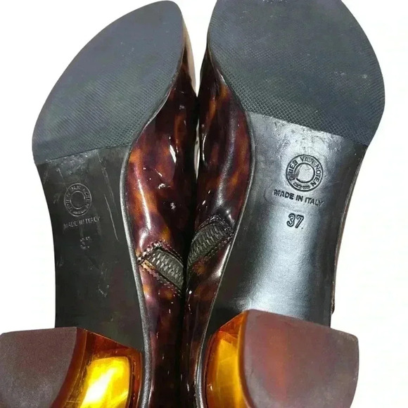 Dries Van Noten DVN Tortoise Ankle Boots Booties Size 37 6.5 Made in Italy - Picture 9 of 9